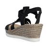 Rieker Elasticated Wedge Sandal - Black